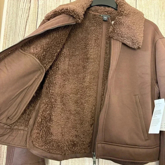 Athleta Womens westbound Sherpa Brown Jacket size Large - Picture 11 of 15